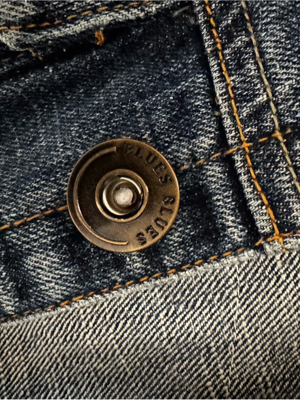 Baccini Blue Denim Jacket with Peace Sign Patch - Picture 3 of 7